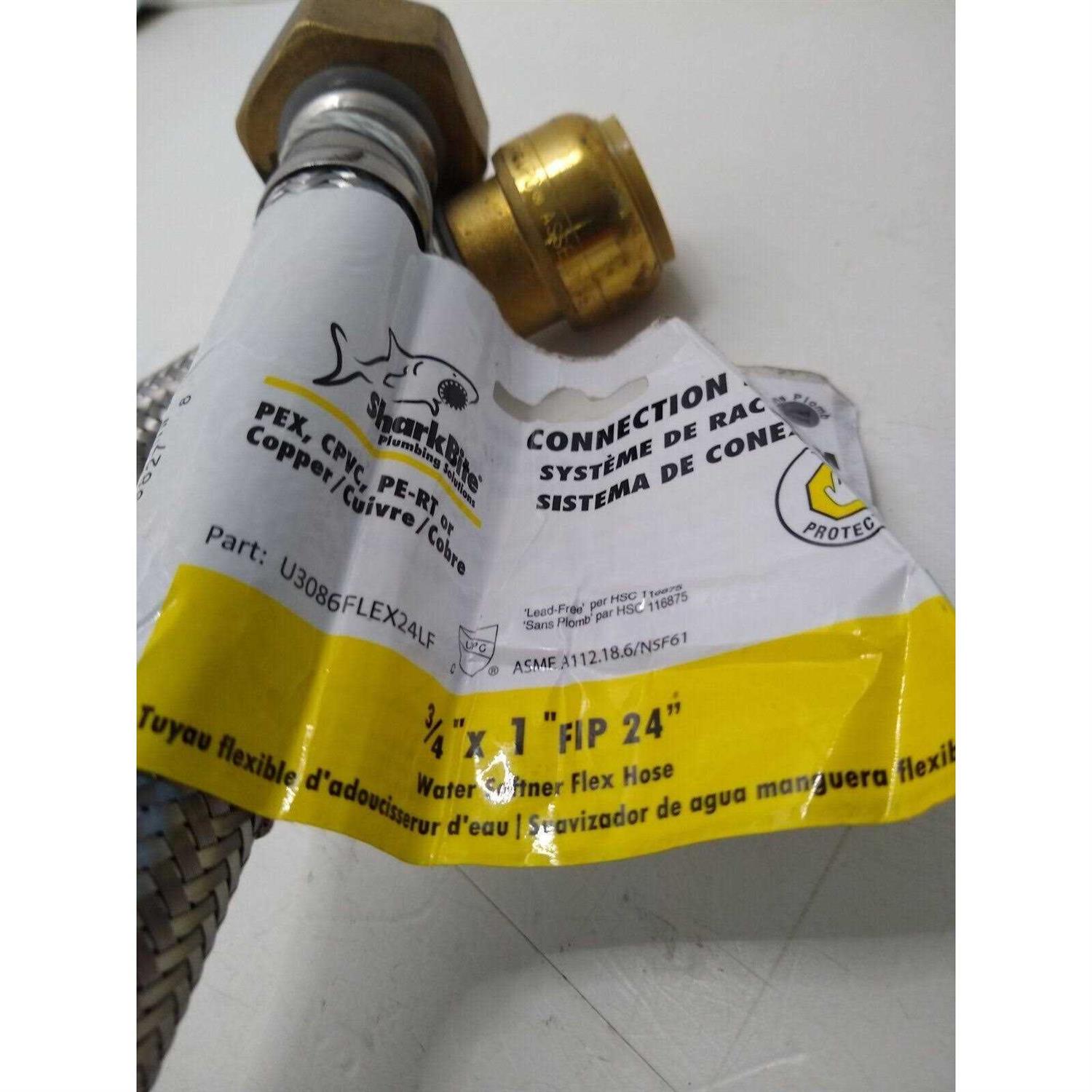 SharkBite U3086FLEX24LF Braided Water Softener Connector 3/4 x 1 - Cheap Fitting