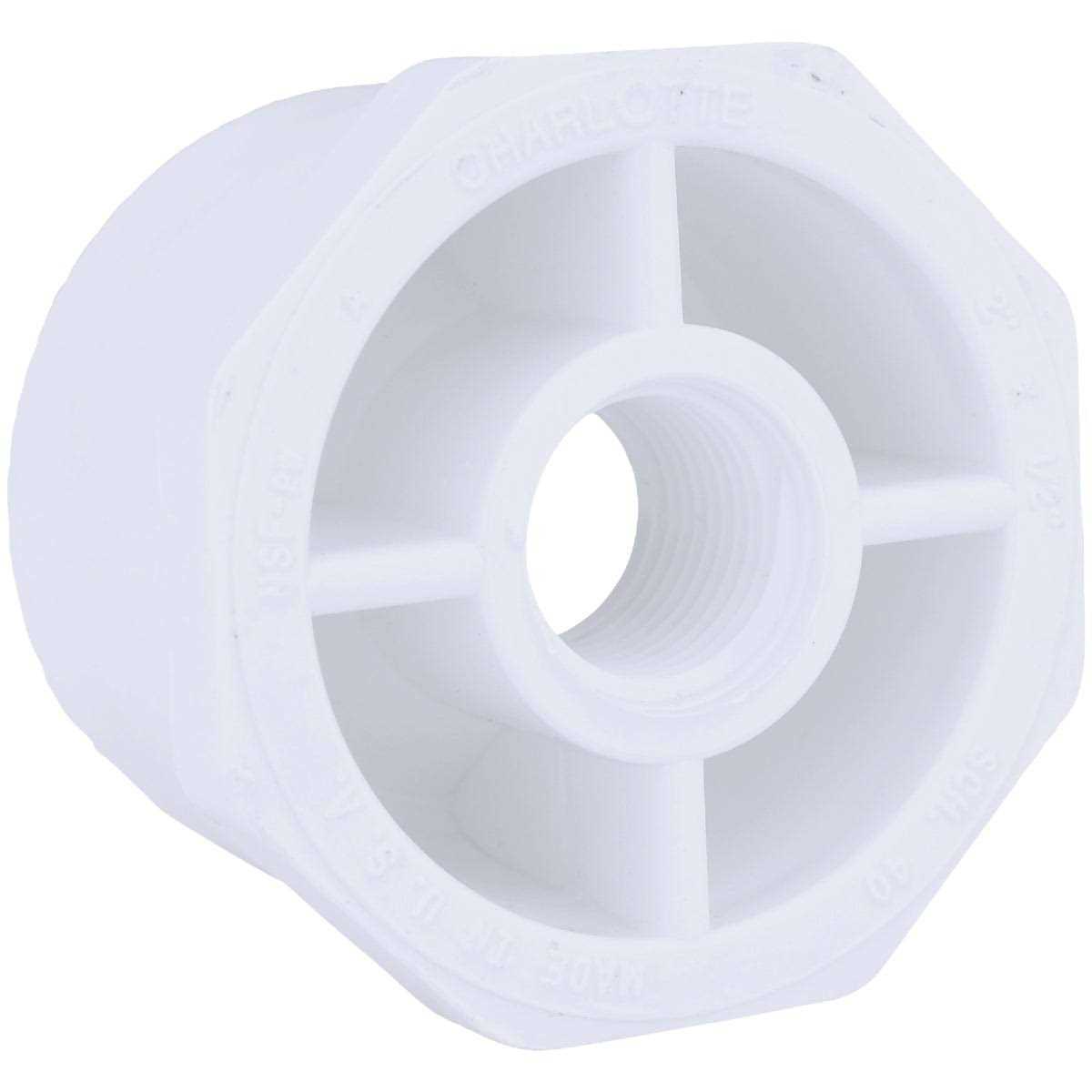 Charlotte Pipe 2-in x 1-1/2-in Schedule 40 PVC Reducing Bushing - Cheap Fitting