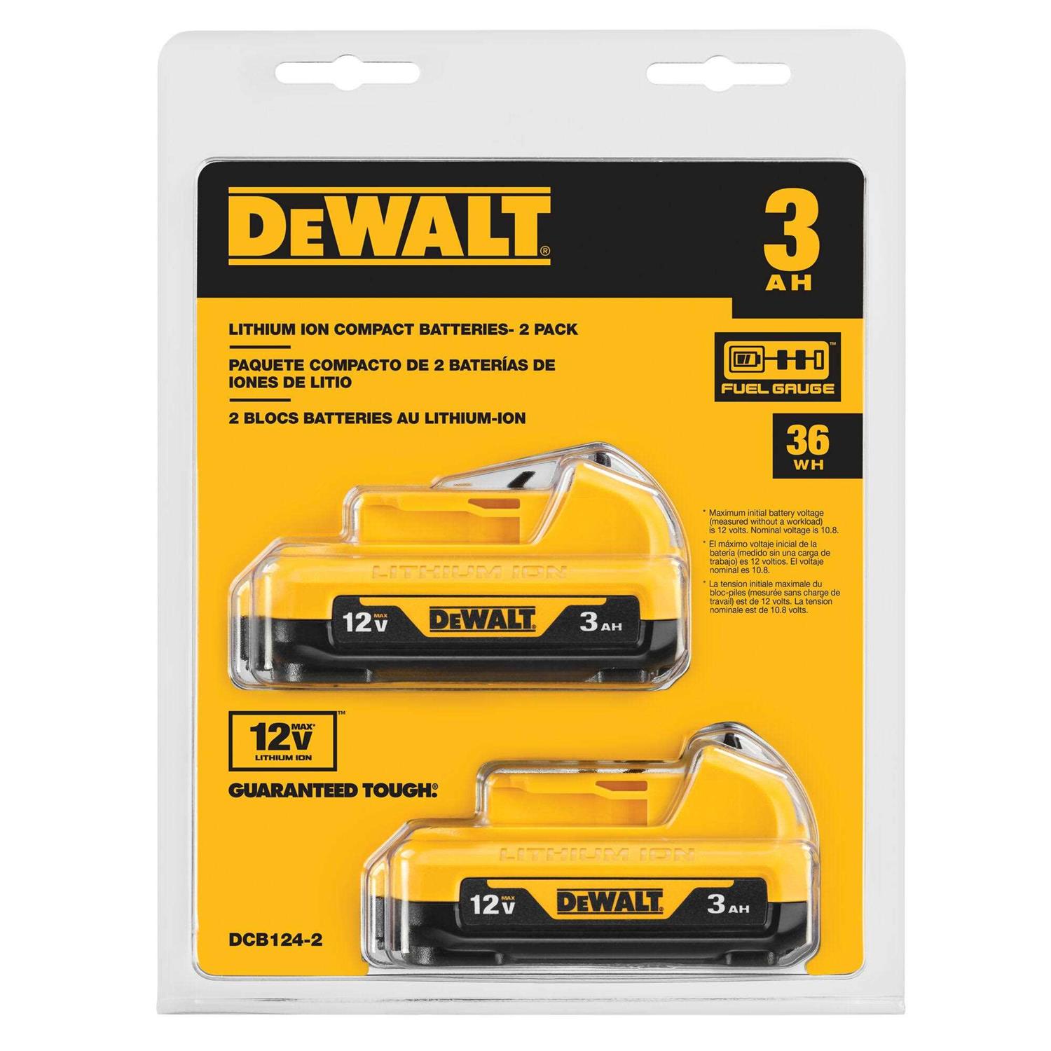 Dewalt 12V MAX 3Ah Lithium Ion Battery DCB124-2 - Cheap Fitting