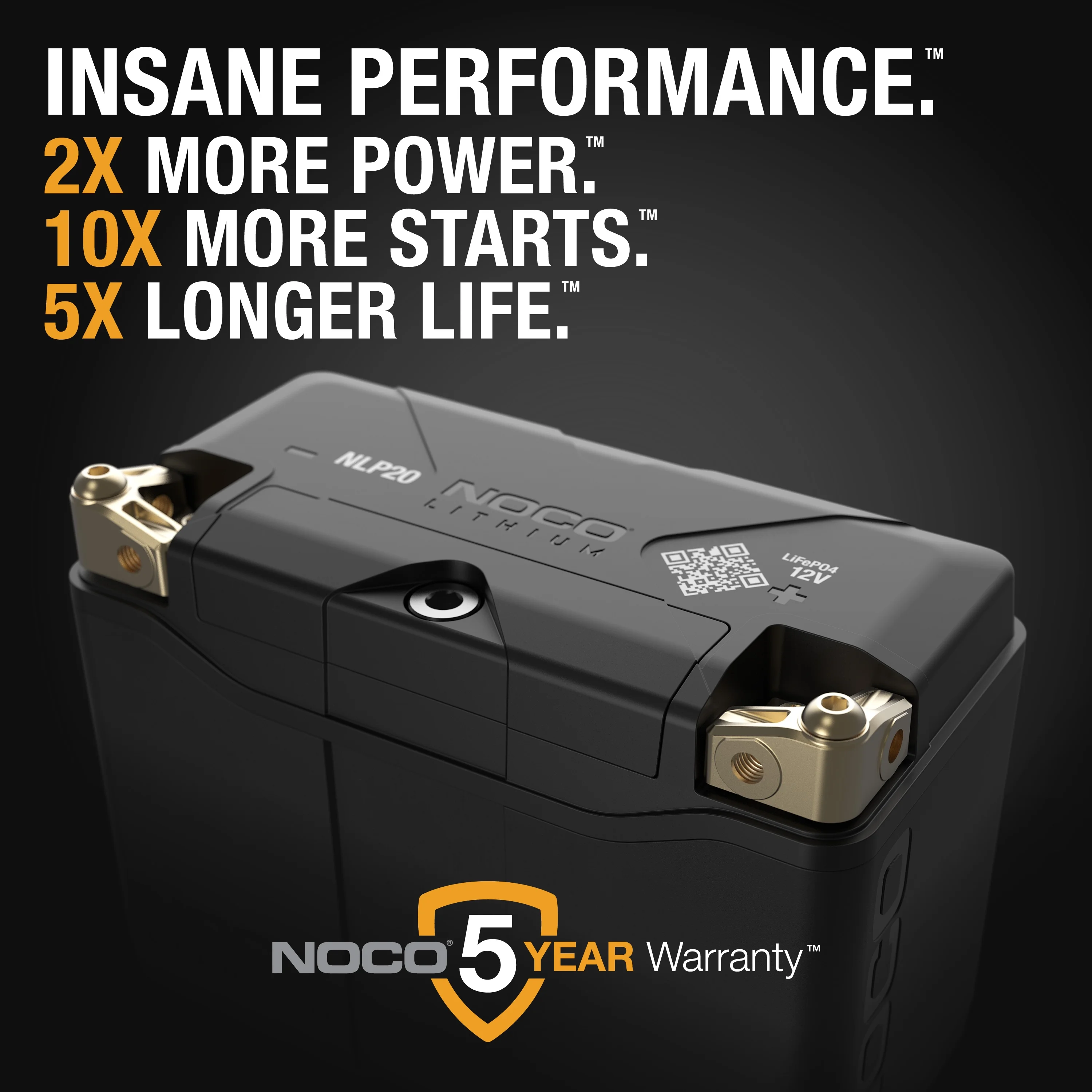 NOCO Lithium NLP20 Group 20 600A 12V 7Ah Lithium Powersport Battery - Cheap Fitting