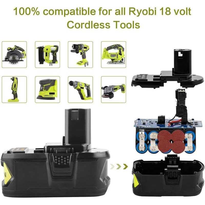 Fancy Buying 18V 6000mAh 18V RB18L50 Replacement Battery for P102 Ryobi Lithium Ion P103 - Cheap Fitting