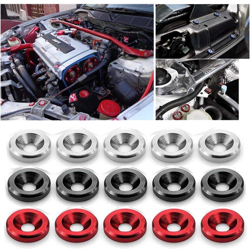 STETION 25 Pcs Fender Bumper Washer Bolt 6061 T6 Grade M6x20mm CNC Finishing Washer Engine Bay Dress Up Fastener Kit - Cheap Fitting