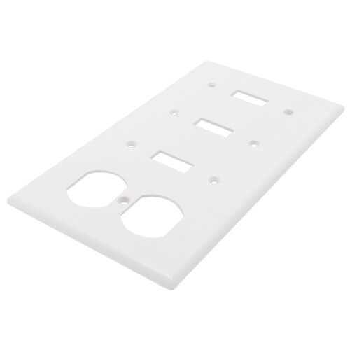 Leviton P38 W 4 Gang 3 Toggle 1 Duplex Device Combination Wallplate P38-W - Cheap Fitting