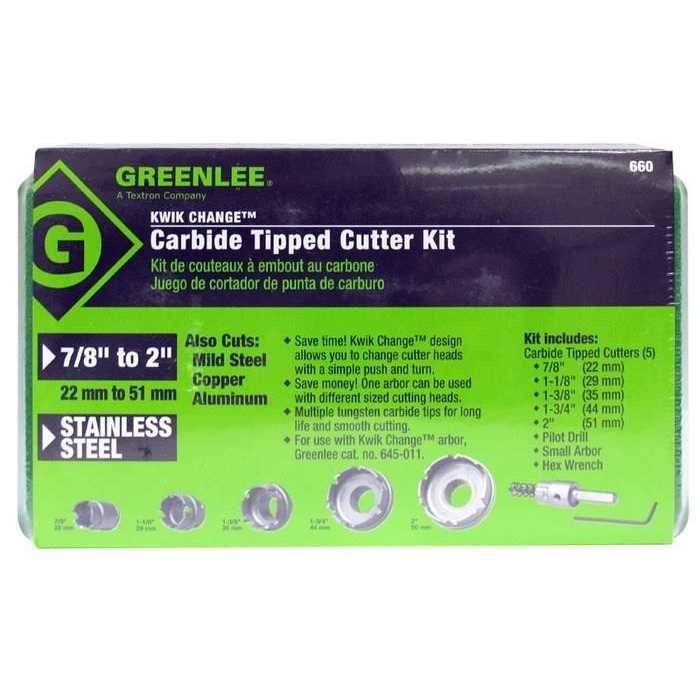 Greenlee 660 Carbide Hole Cutter Kit - Cheap Fitting