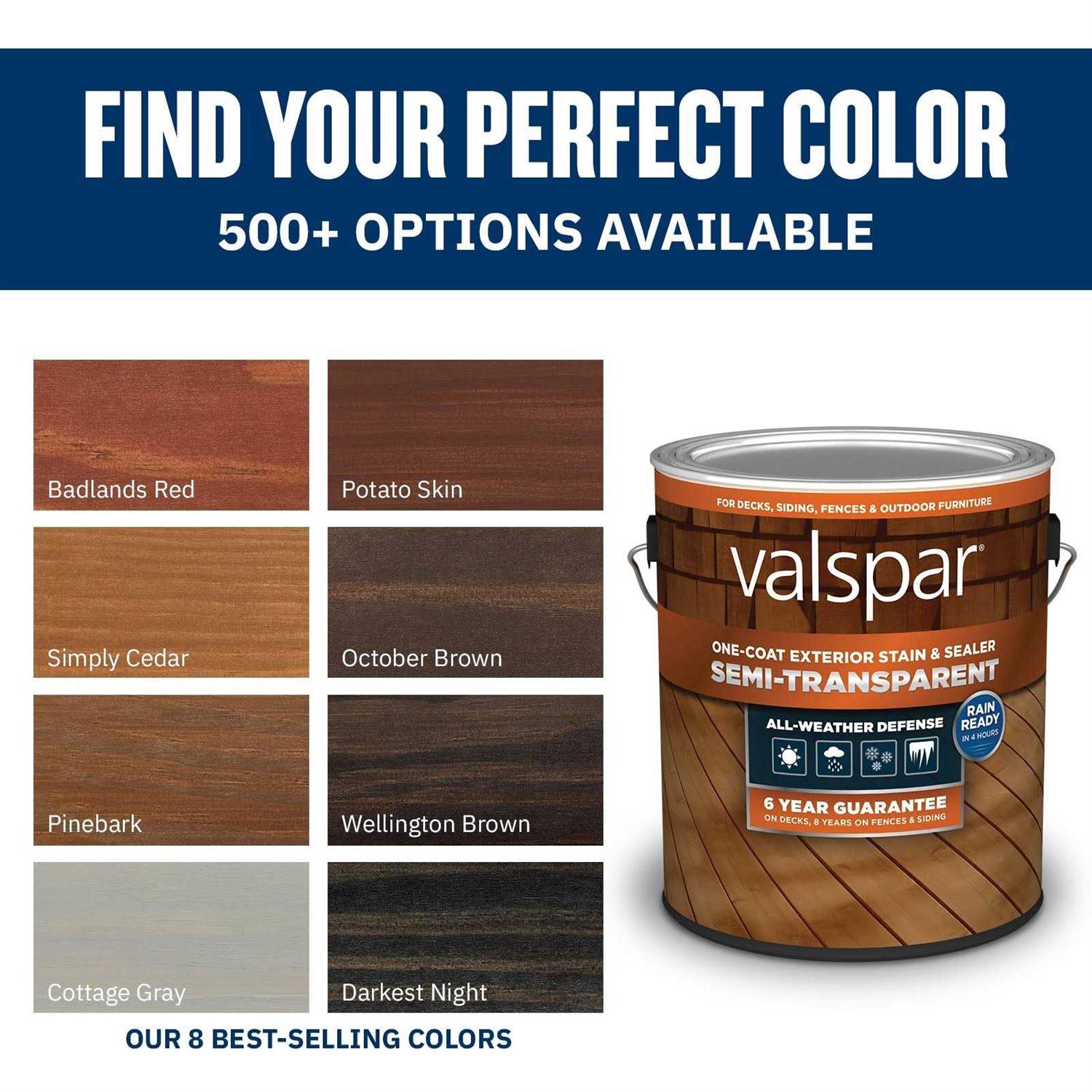 Valspar Wellington Brown Semi-transparent Exterior Wood Stain and Sealer WLLNGTN BRWN-1028086 - Cheap Fitting