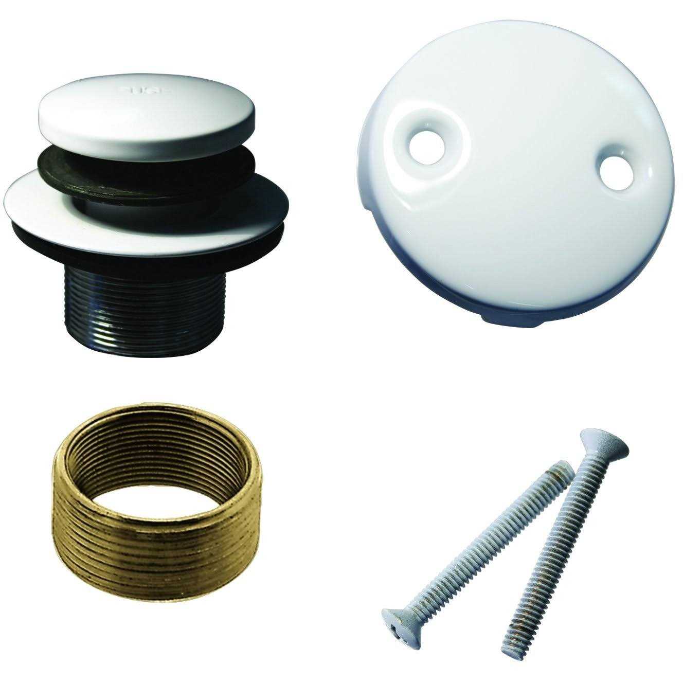 Westbrass Universal Fine or Coarse Thread Replacement Bathtub Tip-Toe Drain with 2-Hole Faceplate - Cheap Fitting