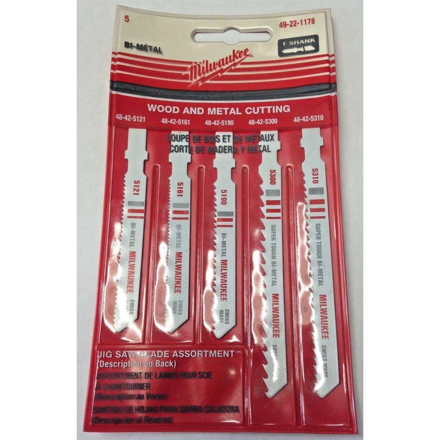 Milwaukee 49-22-1178 T-Shank Jig Saw Blade Assortment - Cheap Fitting