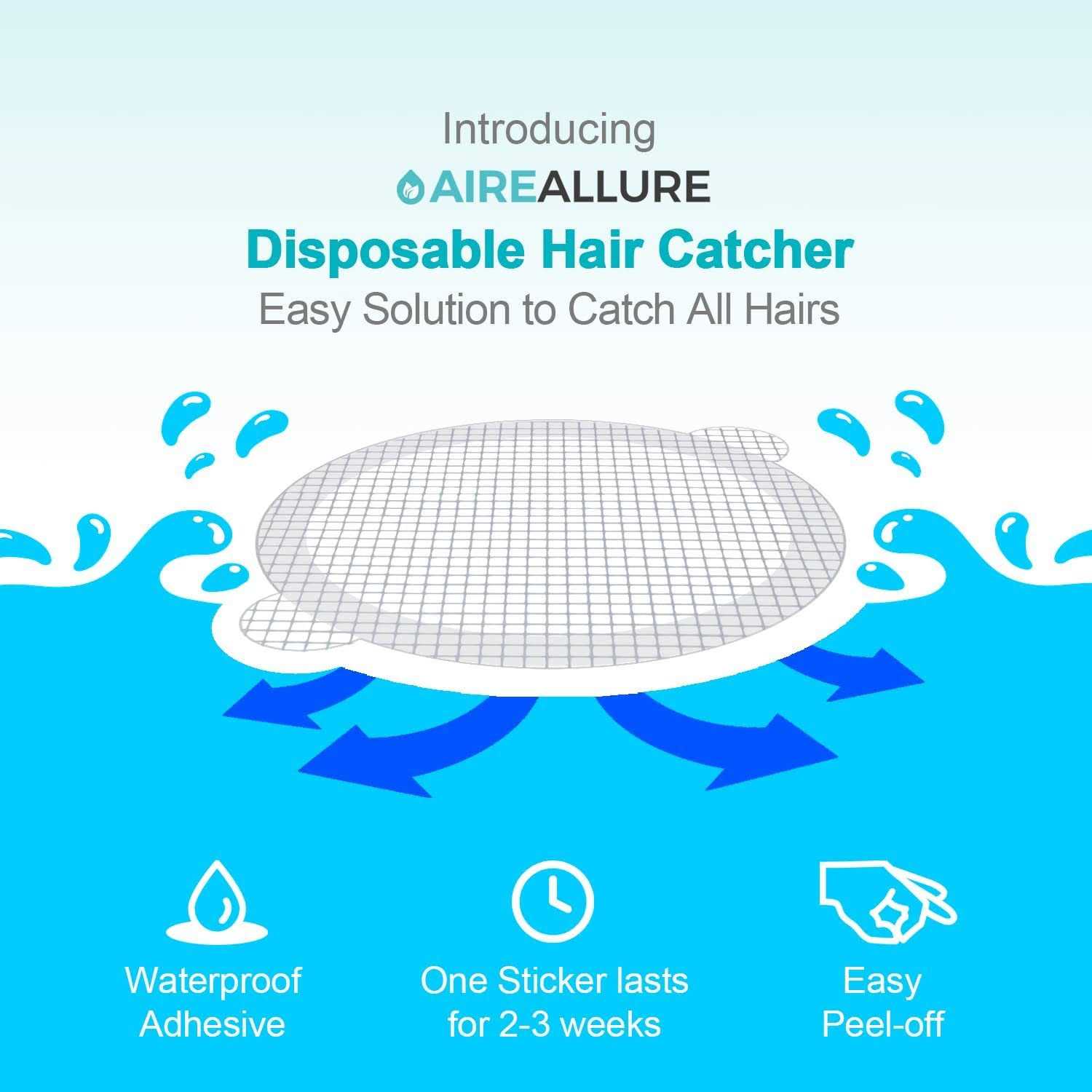 Aire Allure Disposable Shower Drain Hair Catcher Mesh Stickers - Cheap Fitting