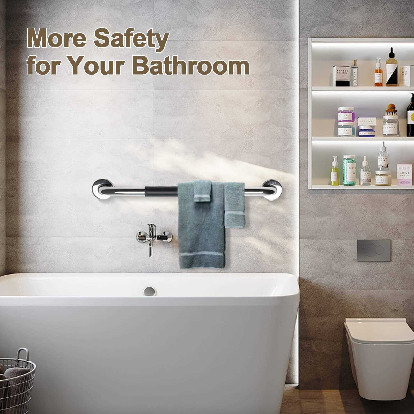 2 Pack Grab Bars For Bathroom 16 Inch Anti Slip Bathroom Handicap Grab Bars For Showers - Cheap Fitting