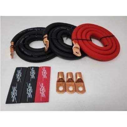 Sky High Car Audio Sky High Oversized 1/0 Gauge AWG Big 3 Upgrade Red/Black Electrical Wiring Kit - Cheap Fitting