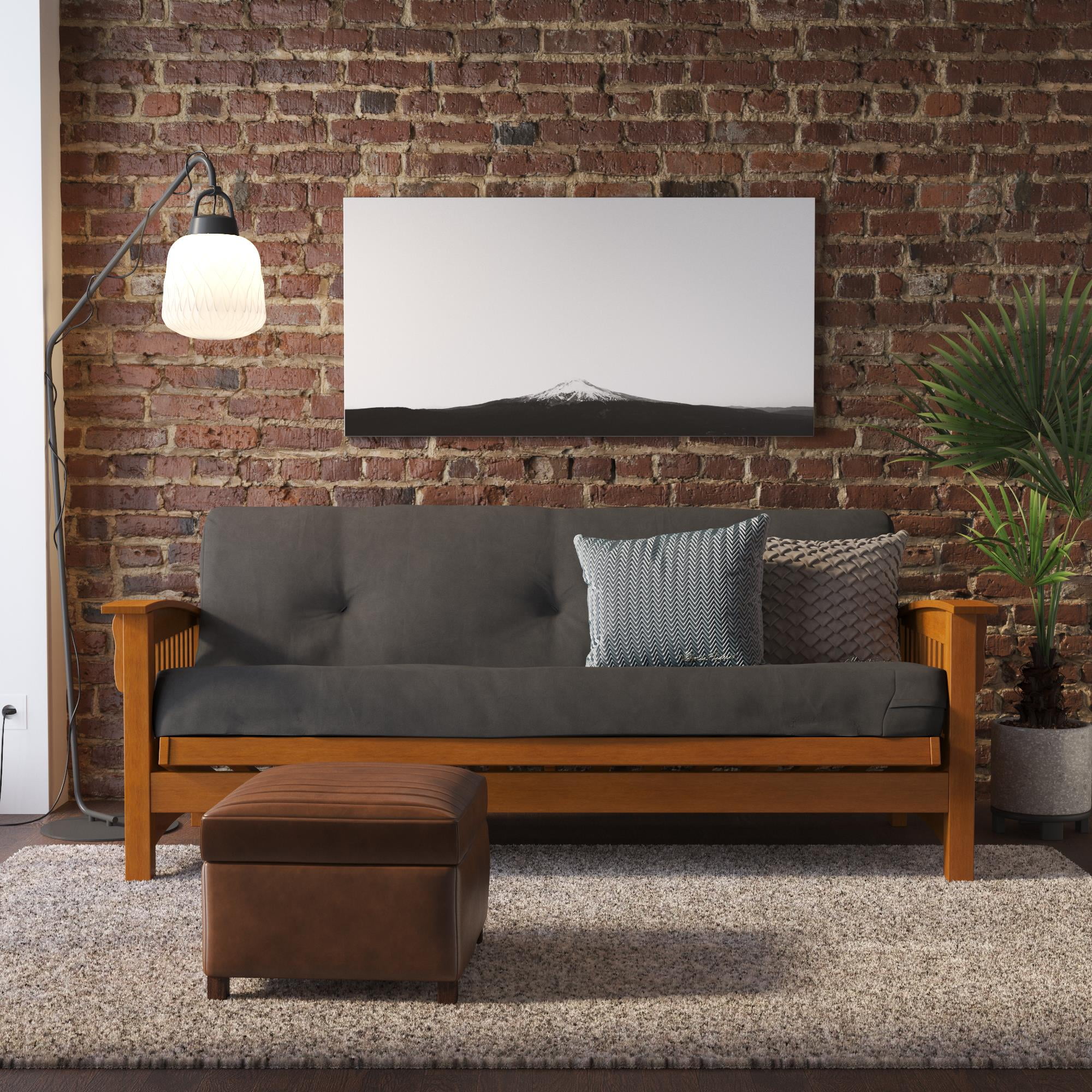 Kali 6 Inch Futon Mattress with Tufted Cover and Recycled Polyester Fill, Full, Blue Microfiber - Cheap Fitting