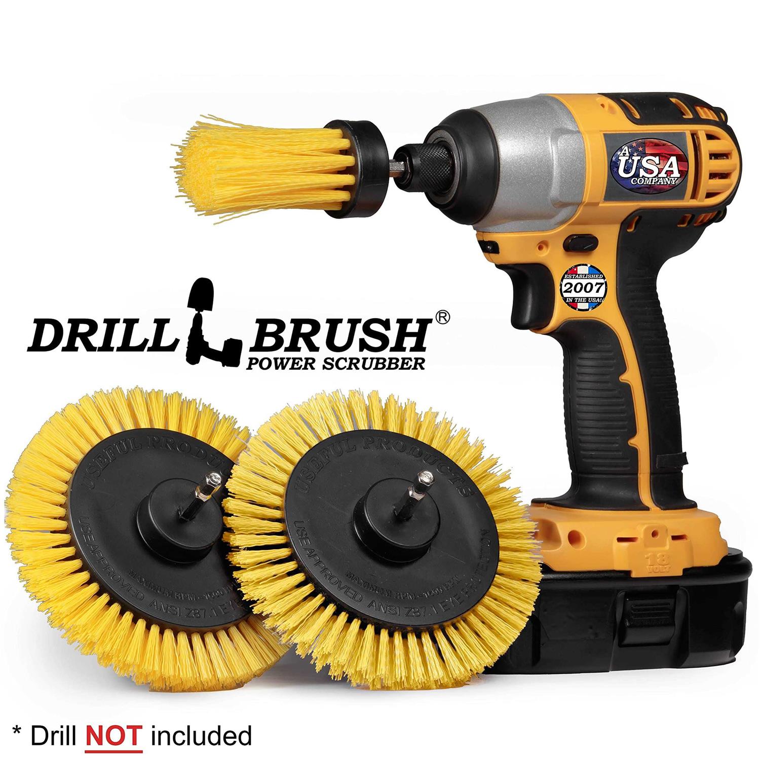 Drillbrush Tile and Grout Cleaning Drill Brush Set 3 Pack Drill Brush Power Scrubber Cleaning Brush Y-EES-1L-QC-DB - Cheap Fitting
