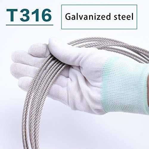 Muzata 1/8 Wire Rope T316 Stainless Steel Marine Grade for 1/8 Cable Railing System Decking Aircraft Cable Hardware 7×7 Strands Indoor - Cheap Fitting