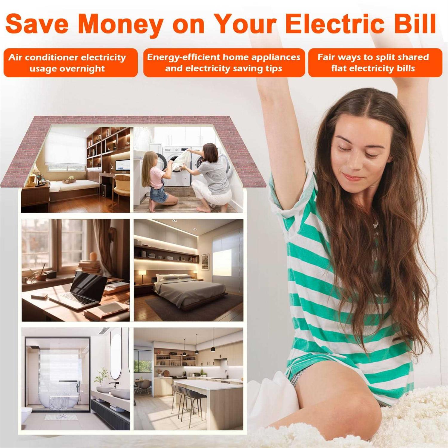 Upgraded Brighter LCD Display Night Vision Power Meter Plug - Cheap Fitting