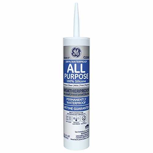 GE GE012A Silicone 1 All Purpose Sealant Caulk, 10.1oz, Clear – 12 Pack - Cheap Fitting