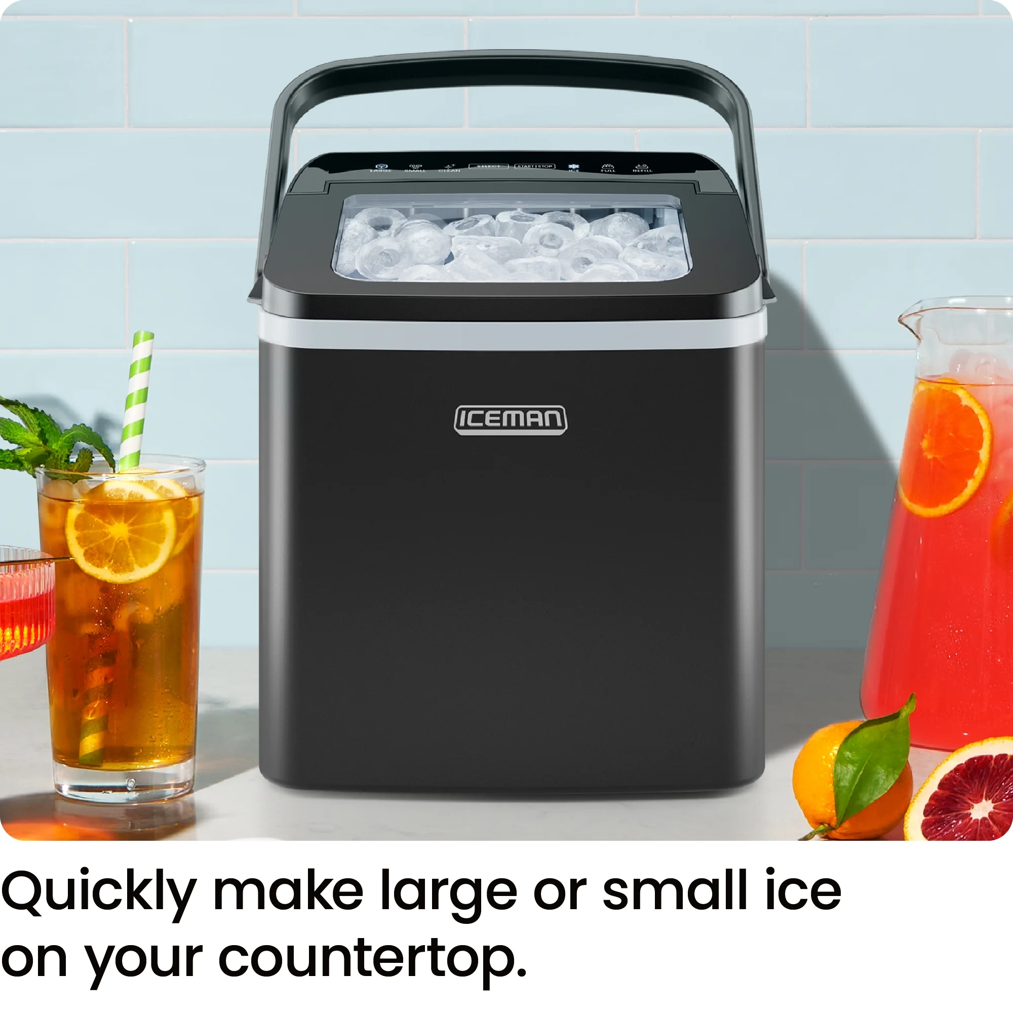 Iceman Dual-Size Countertop Bullet Ice Machine w/ 0.88lb Capacity - Black, New - Cheap Fitting