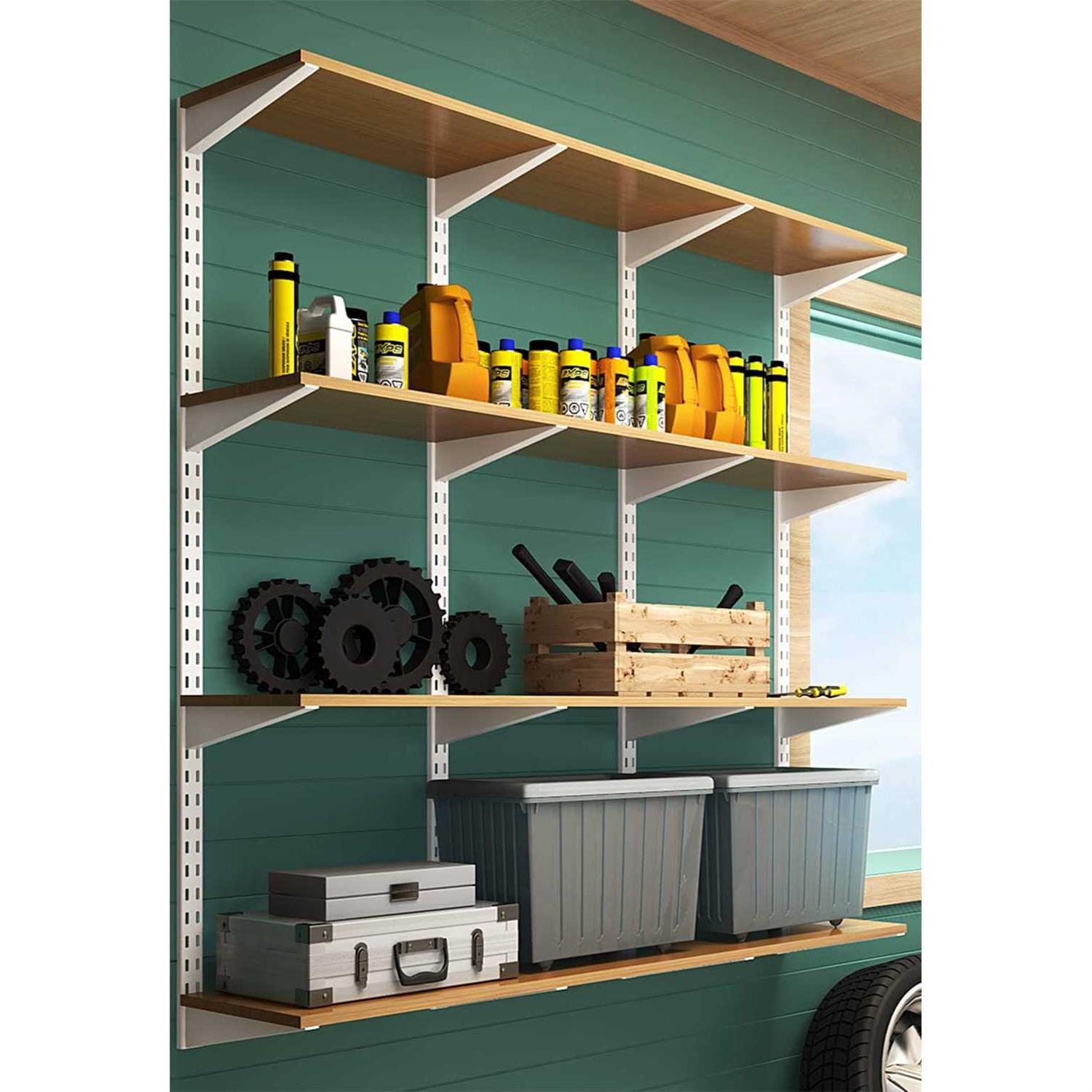 Project Source 7.22-in L x 2.12-in W x 7.22-in D Heavy Duty White Shelf Bracket | 27409PHLLG - Cheap Fitting