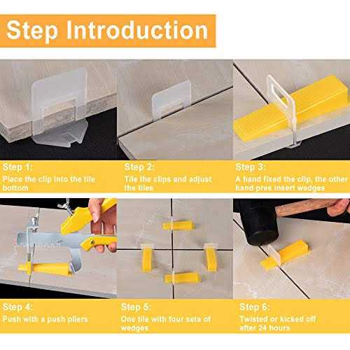 Dgsl Tile Leveling System with Tile Plier 300-Piece Tile Spacers Clips and 100-Piece Reusable Wedges - Cheap Fitting
