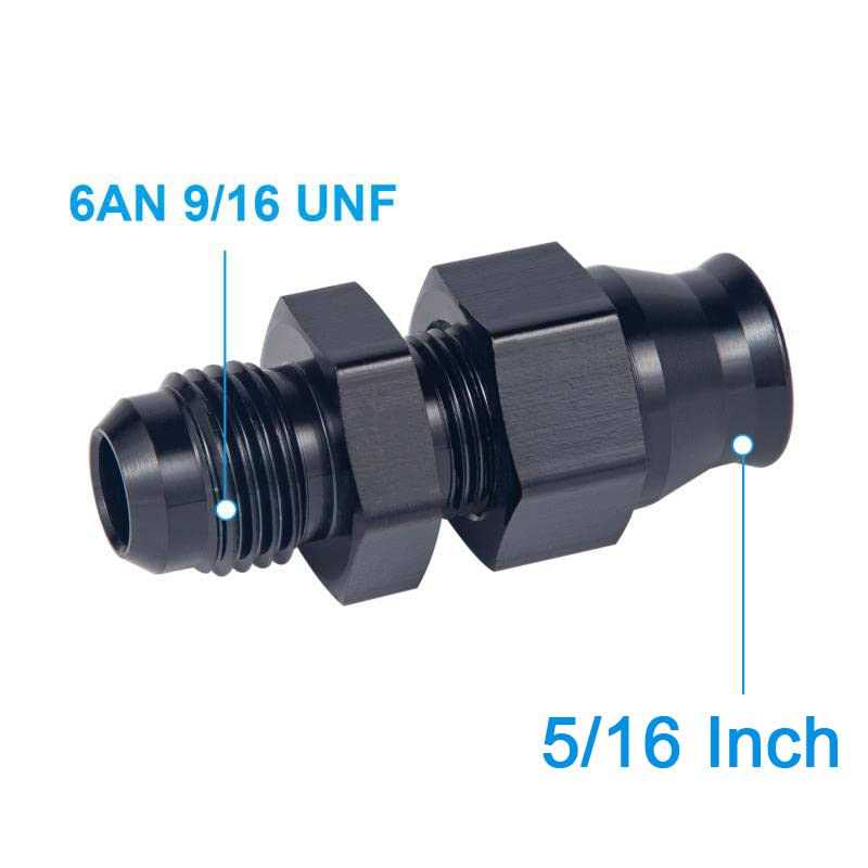 Breezliy 6AN Male Flare to 5/16 Fuel Hardline Tube Fitting Adapter Straight Connector Aluminum Alloy - Cheap Fitting