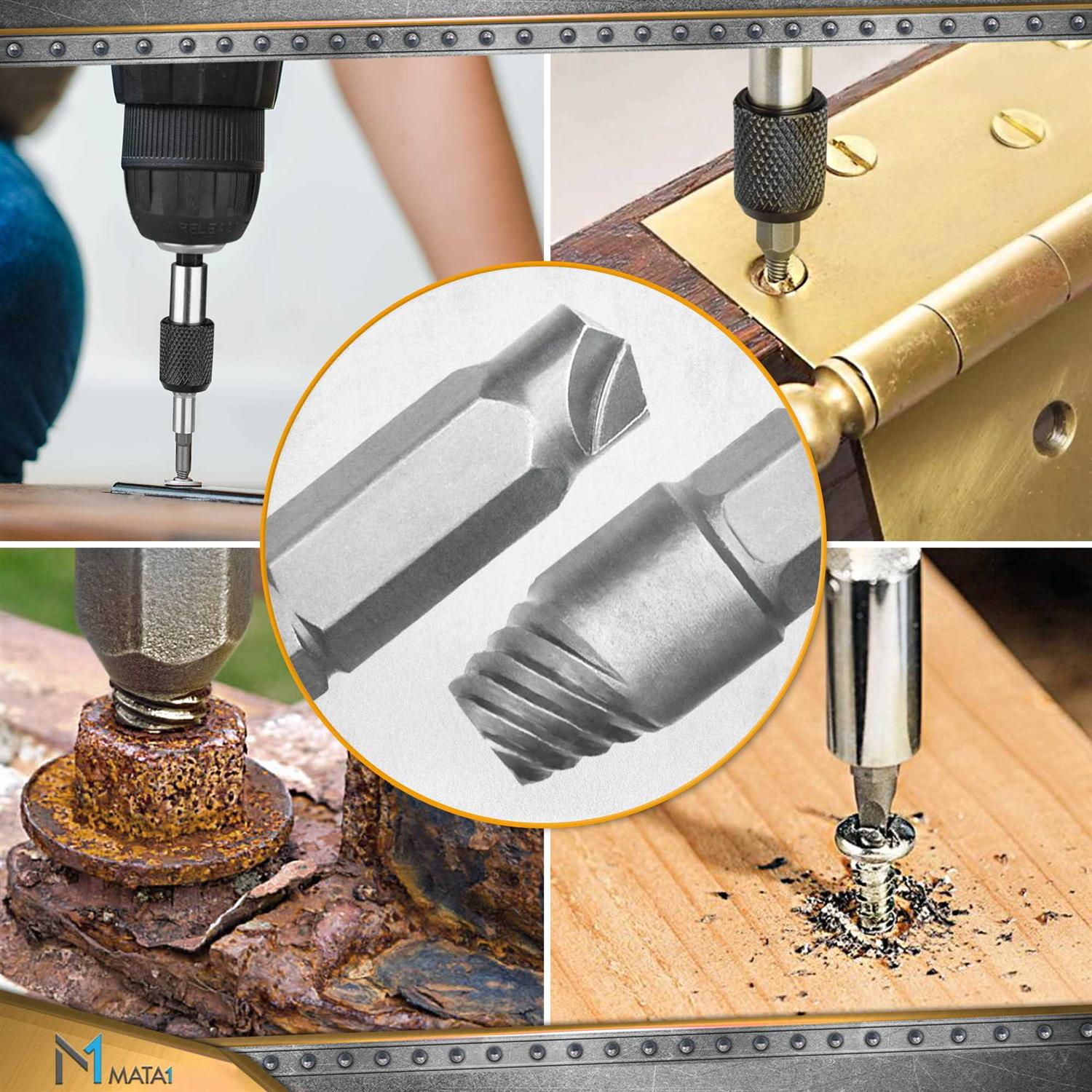 Mata1 22 pc Screw Extractor Set for Stripped Broken - Cheap Fitting