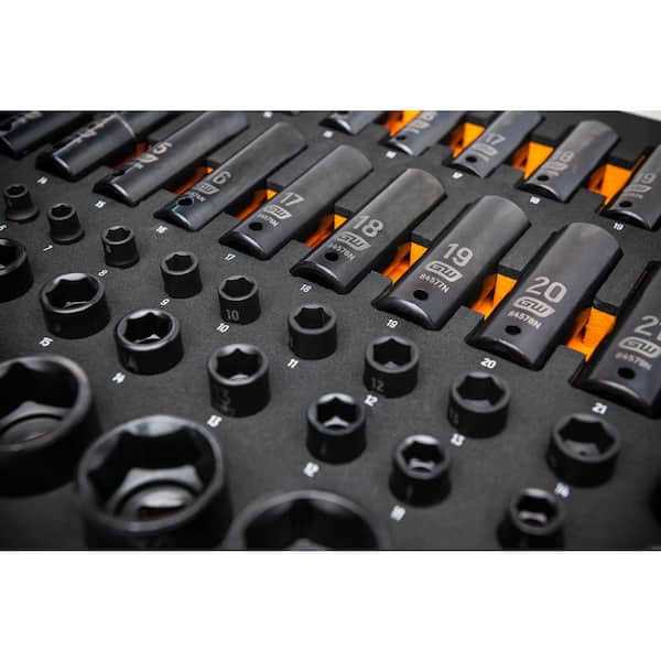 Gearwrench 66 Piece 1/4” 3/8” 1/2” Drive 6 Point Metric Impact Socket Set in Foam Storage Tray GWMSISKMM - Cheap Fitting