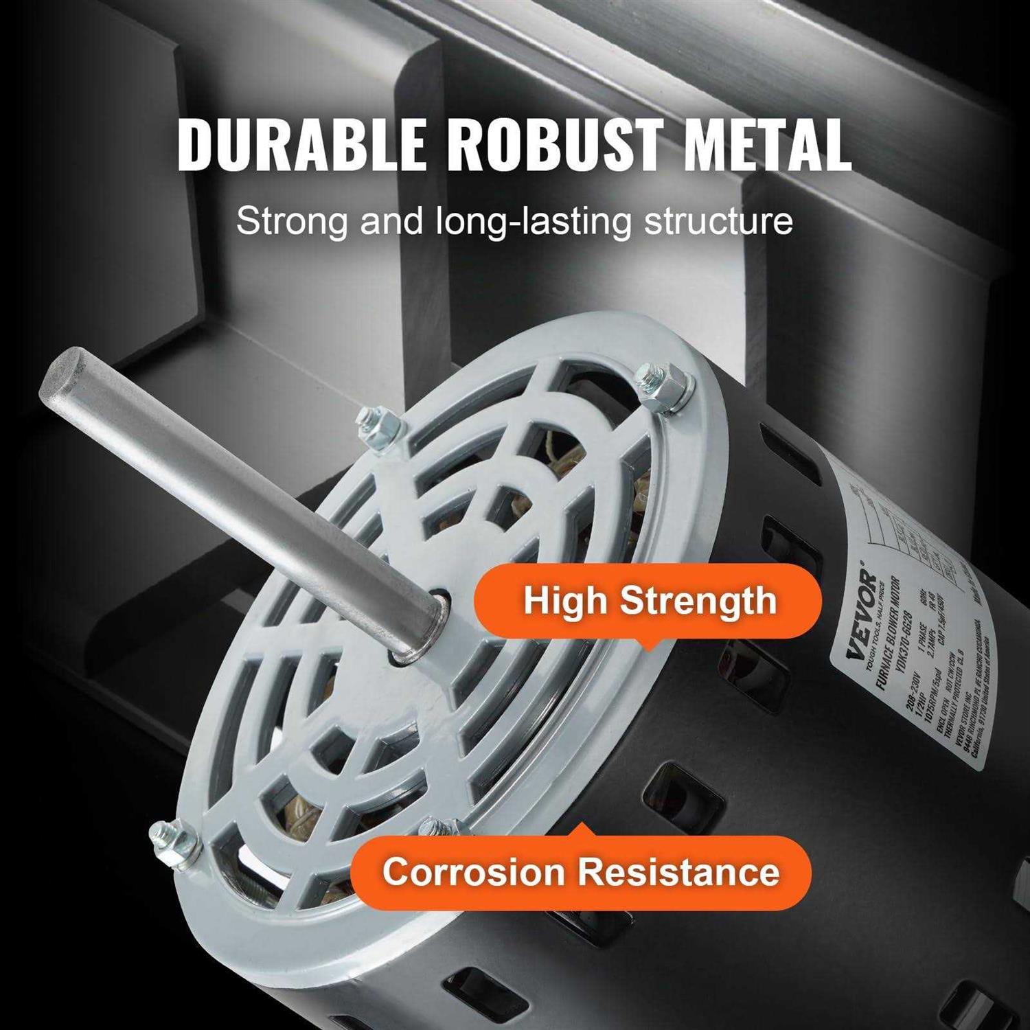 VEVOR 1/2HP Furnace Blower Motor 208/230V 2.7Amps 1075RPM 5 Speeds CW/CCW Rotation - Cheap Fitting