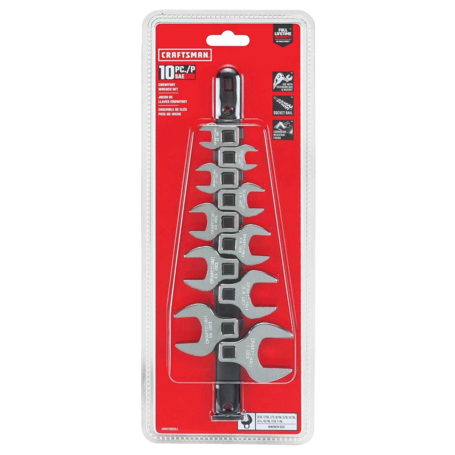 Craftsman 10-Piece Set 6-point Standard Crowfoot Open End Wrench - Cheap Fitting