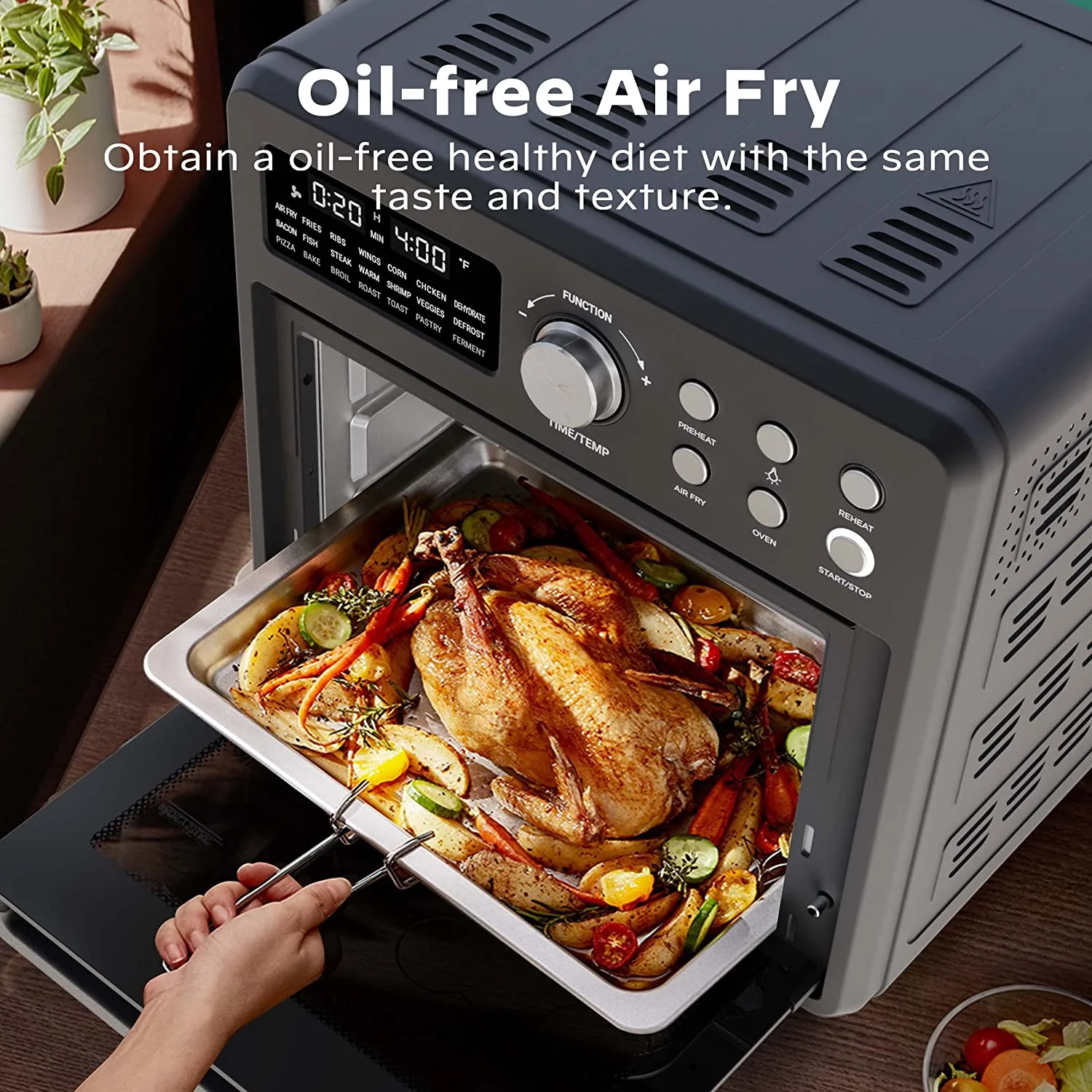 1600W 16QT Air Fryer Toaster Smart Oven 21-in-1 Countertop Convection with Dehydrate and Reheat - Cheap Fitting