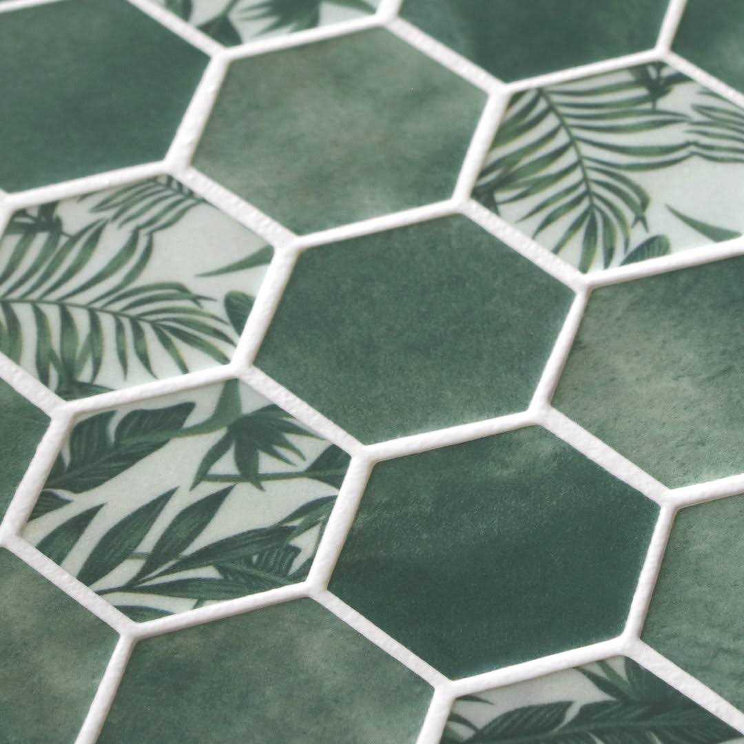 sunwings Concret Hexagon 11.7×10.2in. Mosaic Backsplash. Recycled Glass Cement Looks Floor And Wall Tile - Cheap Fitting