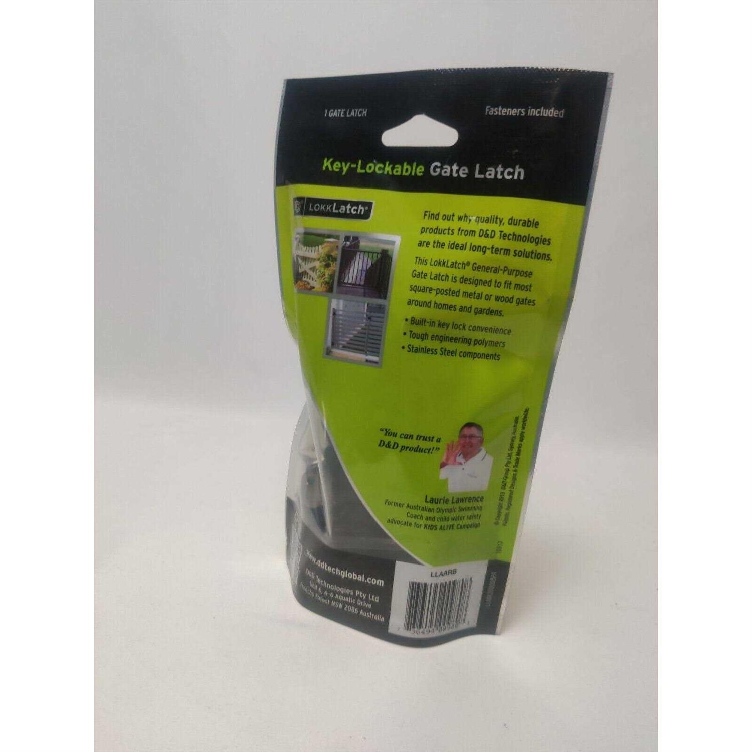 D&D Technologies LLAA LokkLatch, Locking Gate Gravity Latch, Key Lockable on One Side of Gate, for Metal, Wood, and Vinyl Fences - Cheap Fitting
