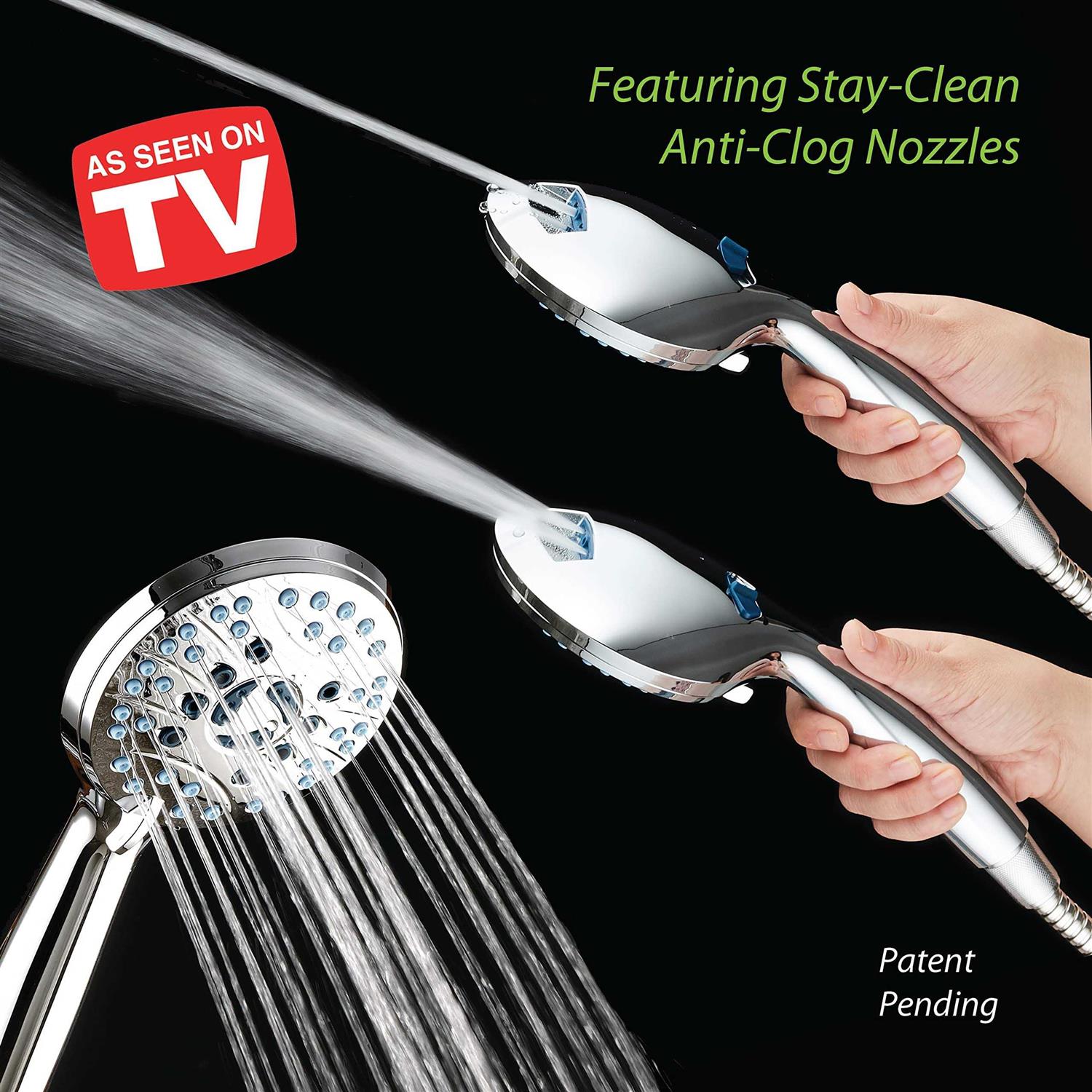 Hotel Spa Aquacare High Pressure 8-mode Handheld Shower Head Anti-clog Nozzles - Cheap Fitting