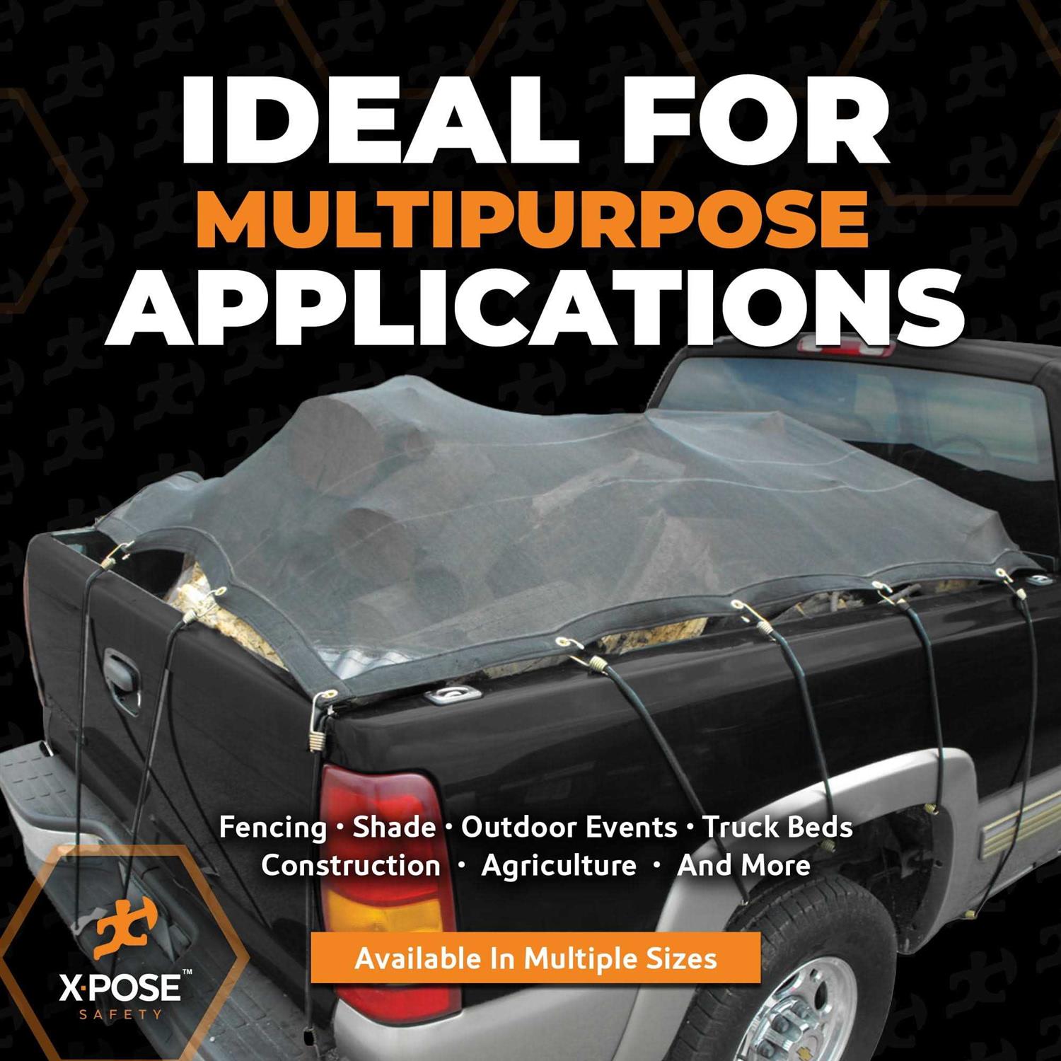 Xpose Safety Heavy Duty Mesh Tarp 12 x Multipurpose Black Protective Cover with Air Flow BMT - Cheap Fitting