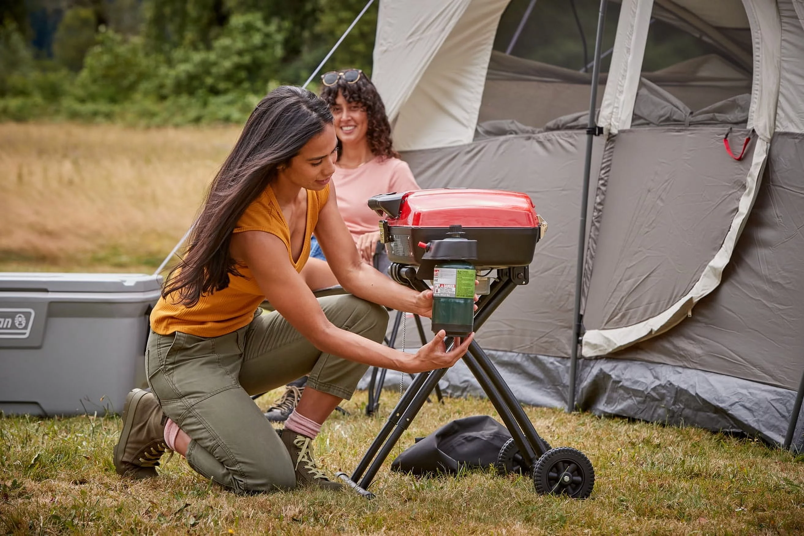 Coleman Portable Sportster 1-Burner Propane Grill with 11,000 BTUs, Red - Cheap Fitting