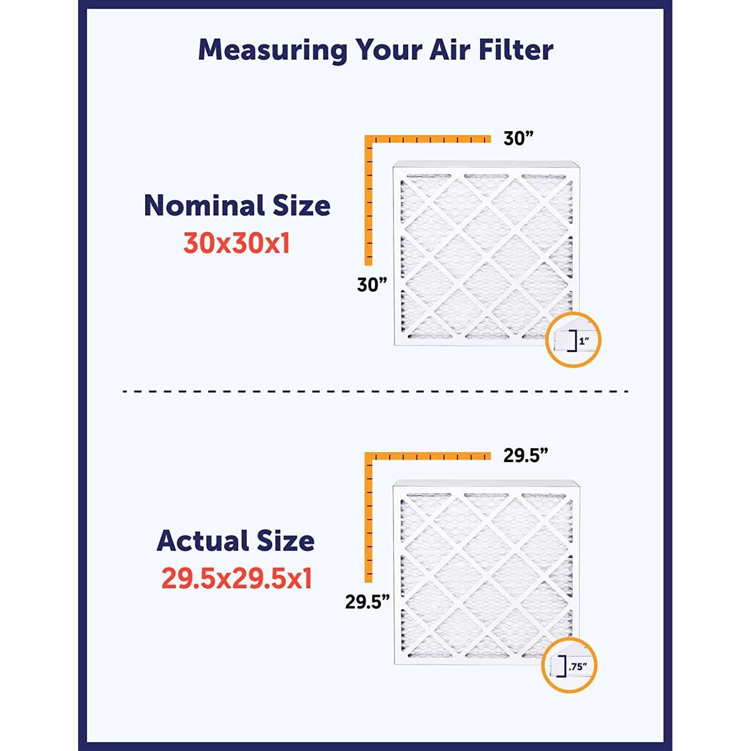 Filter King Air Filters 4 Pack MERV 8 HVAC Pleated AC Furnace Filters - Cheap Fitting