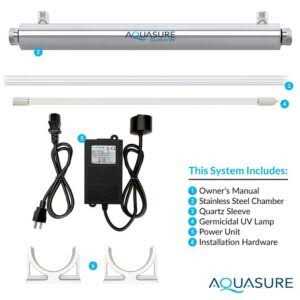 Aquasure Quantum Series 8 GPM Ultraviolet UV Light Water Filter System for Whole House Water Sterilization Disinfection AS-UV8S - Cheap Fitting