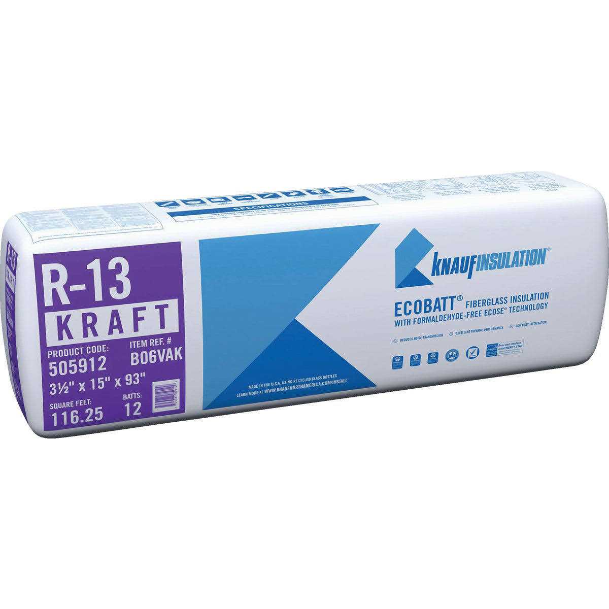 Knauf Insulation B06VAK Building Insulation 93 in L - Cheap Fitting