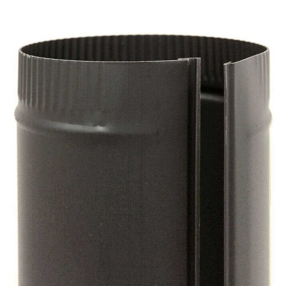 Master Flow 6 in. x 24 in. Black Stove Pipe - Cheap Fitting