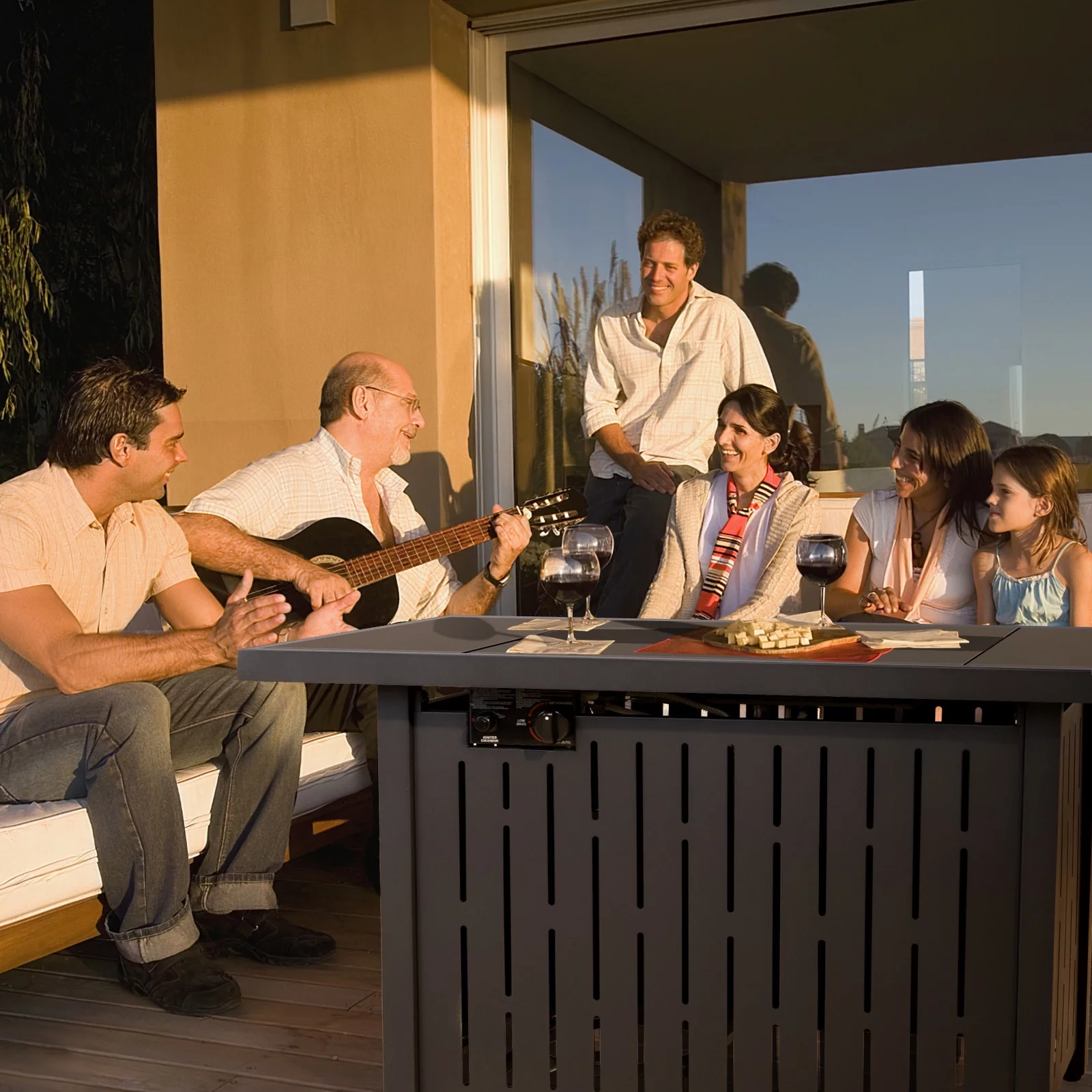 Homall Patio 43 inch Propane Gas Fire Table 50000 BTU Outdoor Wicker Fire Tables with Glass Beads - Cheap Fitting