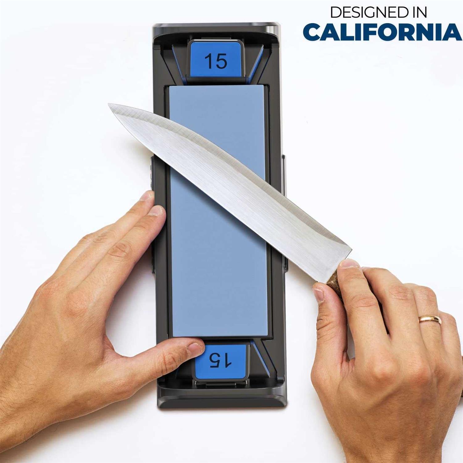 Sharp Pebble Knife Sharpening Stone Kit-Grit 1000/6000 Wet Stone-Built In Angle Guides 15/17/20/22 Degrees - Cheap Fitting