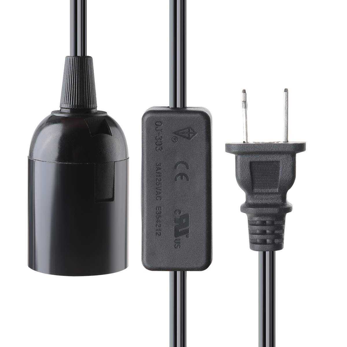 2-Pack Extension Hanging Lantern Cord Cable UL 375W with E26 E27 Socket On/Off Button Pendant Lighting - Cheap Fitting