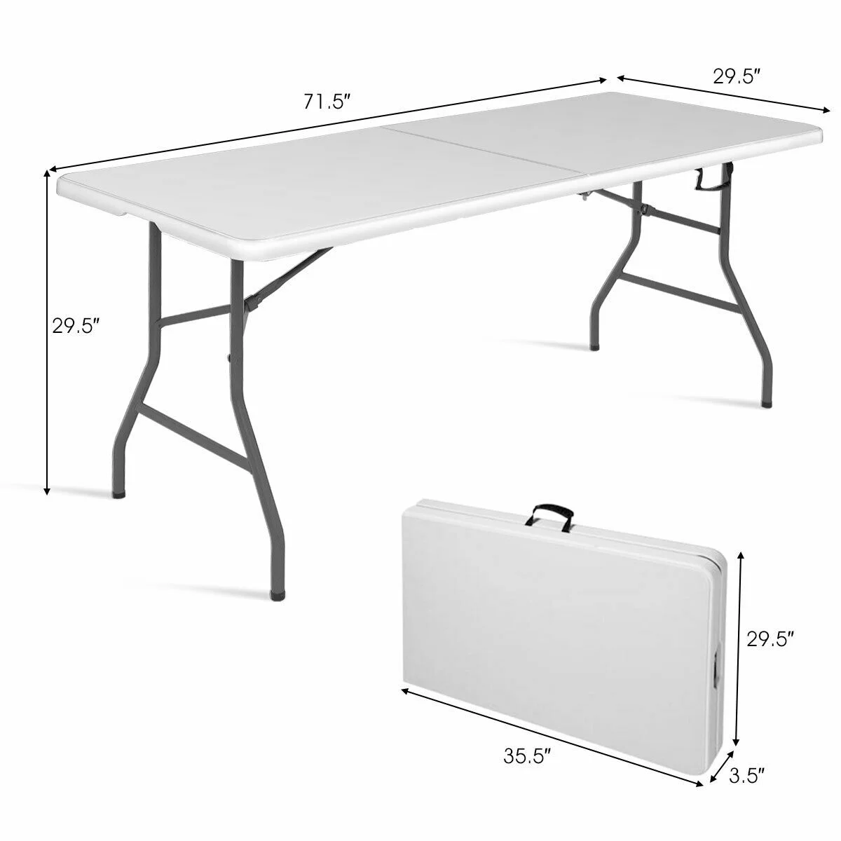 Costway 6' Folding Table Portable Plastic Indoor Outdoor Picnic Party Dining Camp Tables - Cheap Fitting