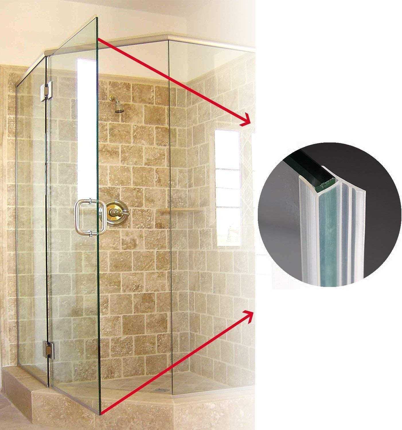 Glass Door Side Seal Strip 100 Inch Frameless Shower Door Sweep for 1/4 Framelss Glass Door - Cheap Fitting