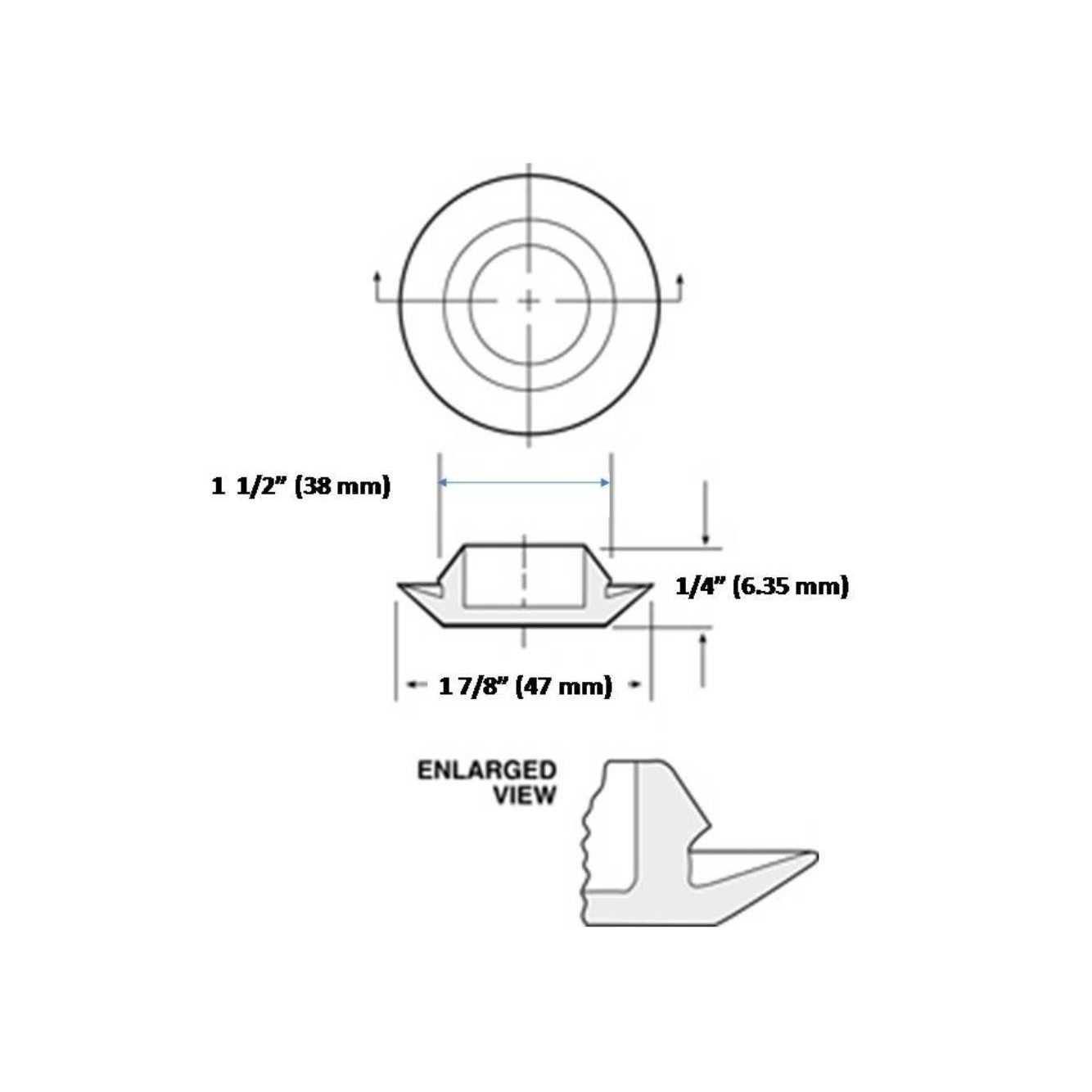 Flush Mount Black Plastic Body and Sheet Metal Hole Plug Qty 1 - Cheap Fitting