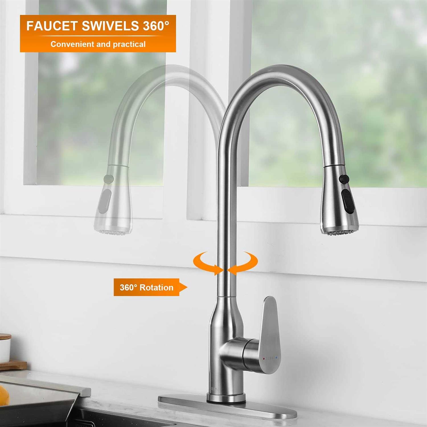 Touch Kitchen Faucet,KEER Smart Kitchen Sink Faucet with Pull Down Sprayer - Cheap Fitting