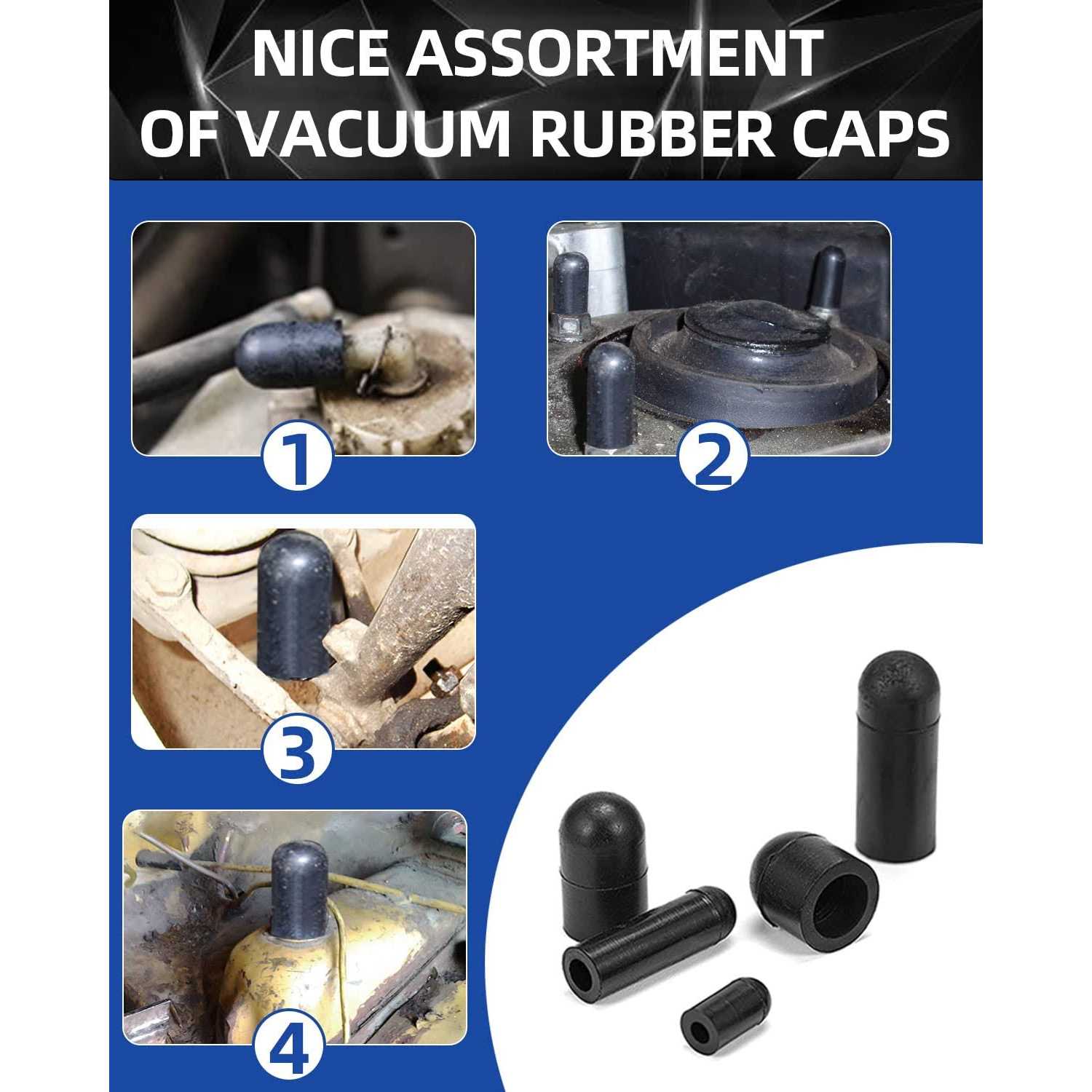 Easily Rubber Vacuum Caps Plug Kit 90 PCS 10 Sizes Assorted Vacuum Plugs Hose End Caps Assortment Kit for Carburetor - Cheap Fitting