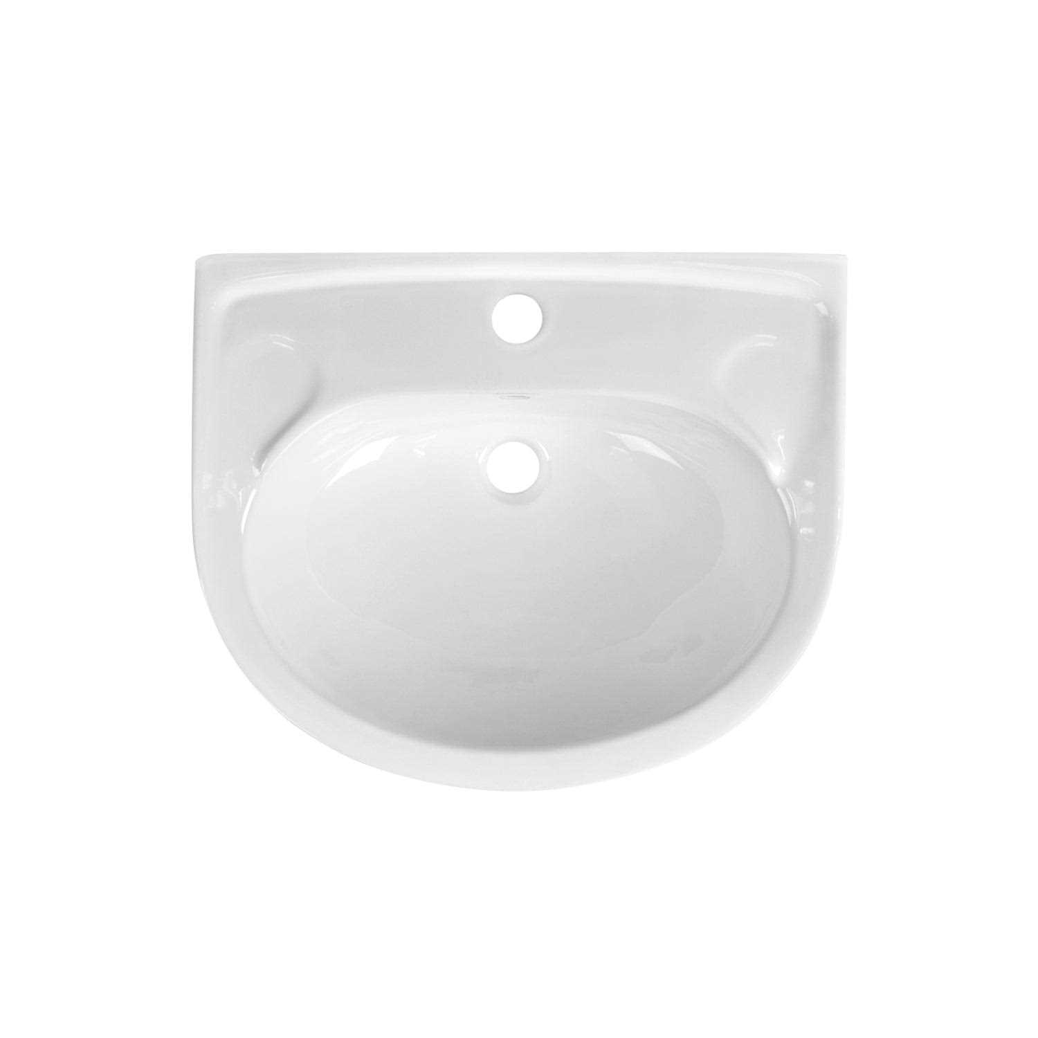 DeerValley DV-1P525 Ally 26 5/8 Tall Modern U-Shape White Vitreous China Pedestal Bathroom Sink With Overflow - Cheap Fitting