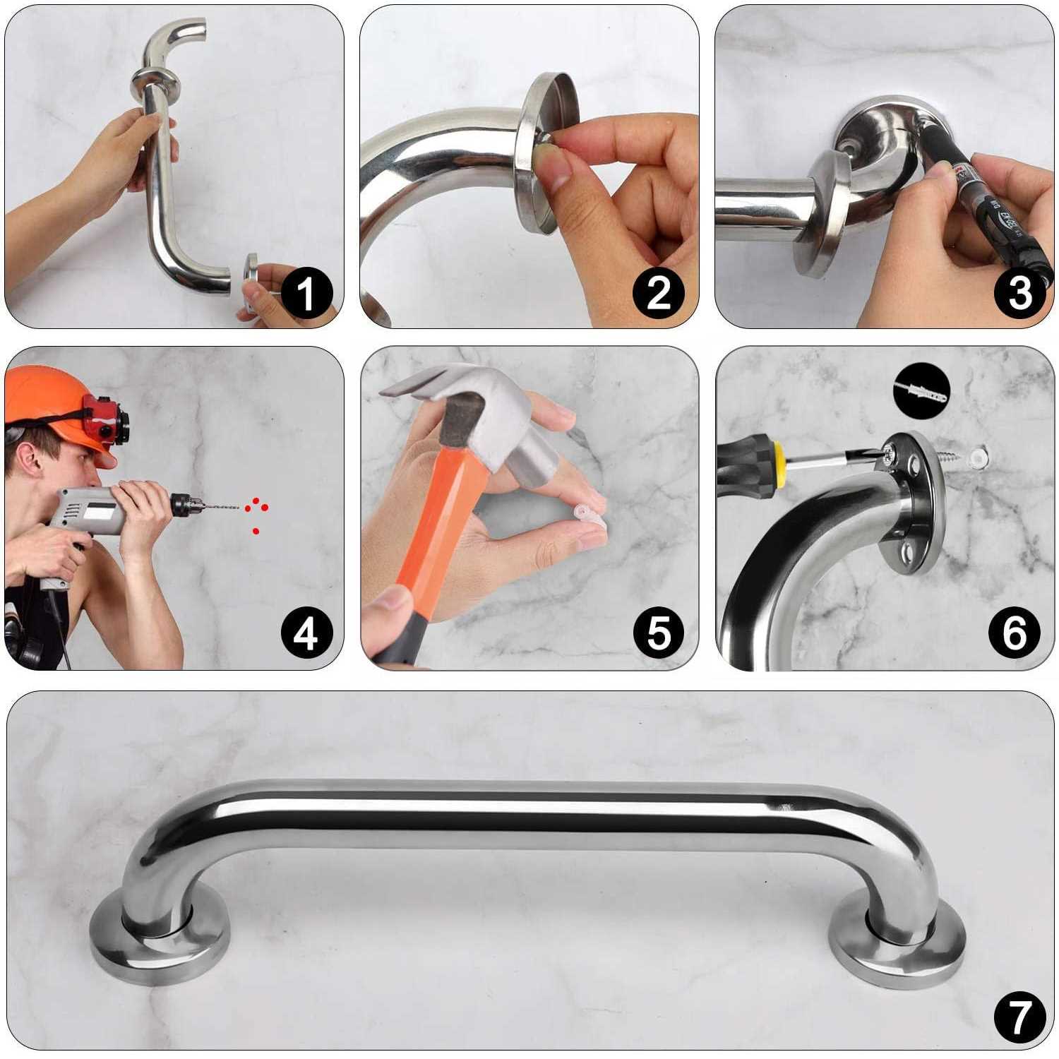 2 Pack Shower Grab Bar Handle Bath Handle - Cheap Fitting