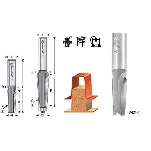 Amana 47144 Carbide Tipped Patternmakers 3 Deg x 3/4 Dia x 2-1/8 x 1/2 inch Shank - Cheap Fitting