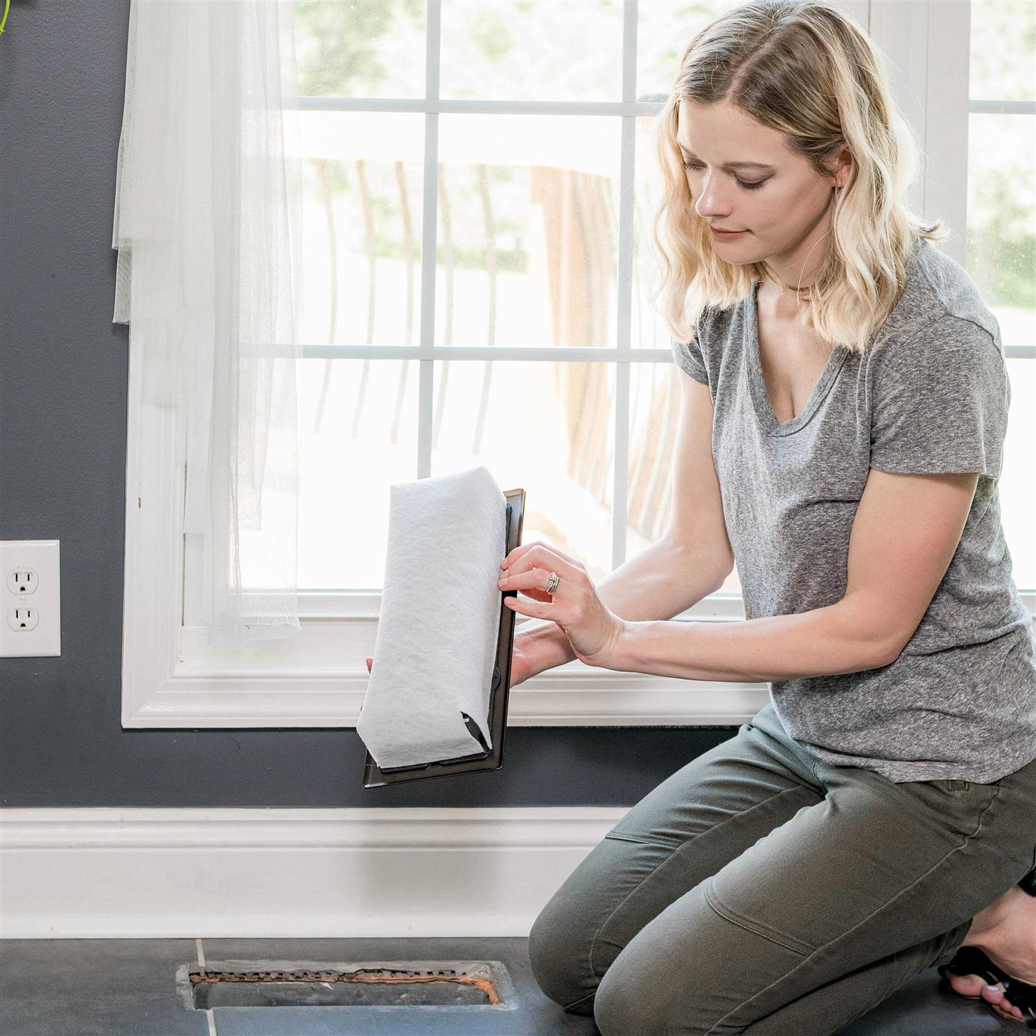 Vent Assist Floor Register Trap and Air Filter 4 x - Cheap Fitting