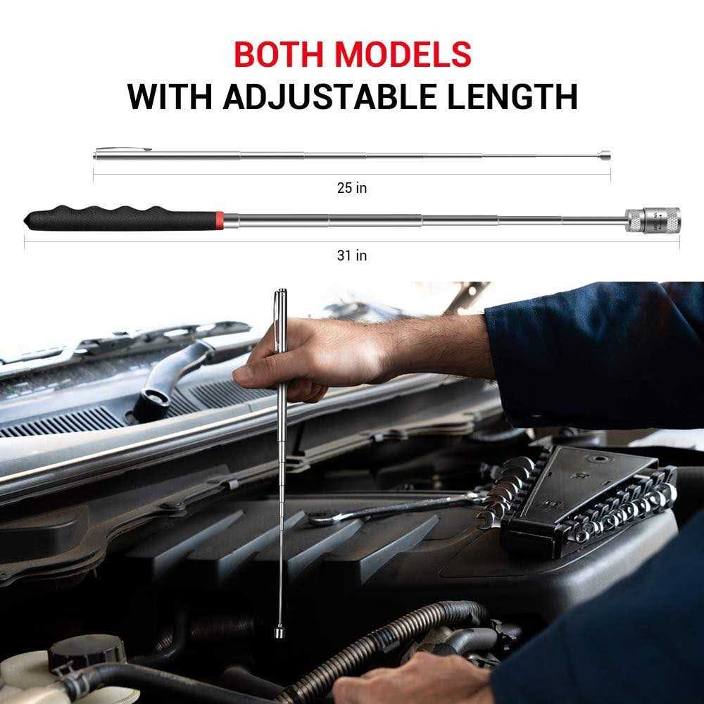 HELEMAN Tools Gifts for Men Stocking Stuffers Christmas Magnetic Pickup Tool for Mens Gifts LED Telescoping Pick Up Tool Set for Hard to Reach Place Cool - Cheap Fitting